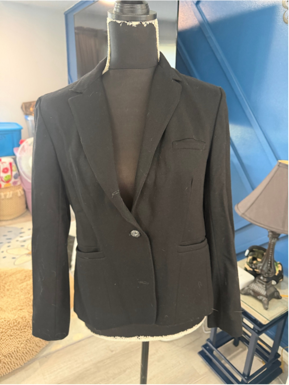 Women's Charles Klein Black Wool Blend Blazer